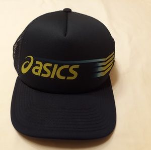 Asics trucker hat mesh adjustable navy